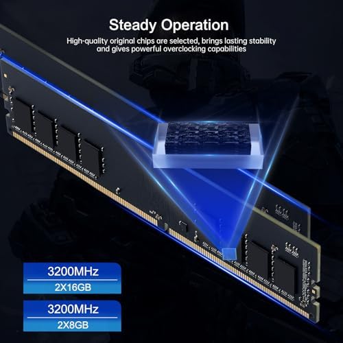 Netac DDR4 DRAM 32GB Kit (2x16GB) 3200MHz XMP 2.0 Dual Channel RAM CL16 (PC4-25600) 1.35V 288-Pin Upgraded Aluminum Heat Sink Ideal for Gaming Computer Upgrade - Shadow III Series Black|B0G1MMT6FQ