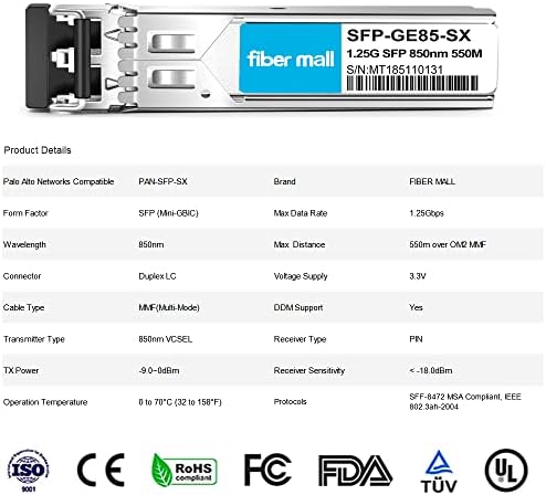 1G SFP SX for HPE ProCurve J4858C J4858B J4858A HPE Aruba J4858D 1000BASE-SX SFP LC Mini-GBIC 850nm 550m Multimode Transceiver Module|B0899JZ2SF