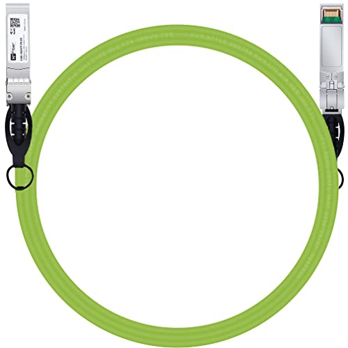 H!Fiber 2 Pack SFP+ Cable, 10G SFP+ DAC, 0.5M(1.64ft), Passive Direct Attach Copper Twinax Cable for Cisco SFP-H10GB-CU0.5M, Ubiquiti UniFi UC-DAC-SFP+, Meraki, Mikrotik, Intel, Fortinet, Netgear|B09K7DZD6N