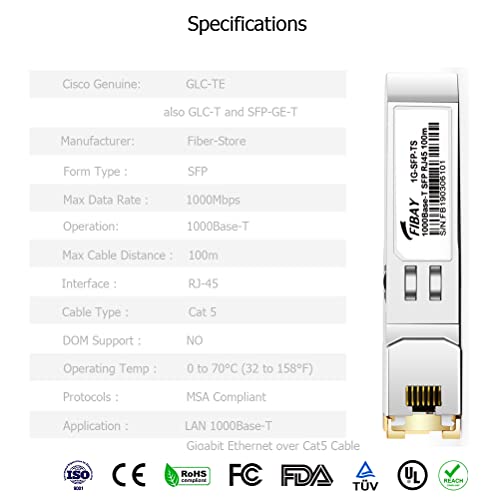1000BASE-SX SFP Optical Transceiver Module Compatible with HPE Aruba J4858D J4858DCM JL745A Q8N53A ProCurve J4858C J4858B J4858A 850nm 550m DDM Duplex LC MMF|B09MTW3HVB