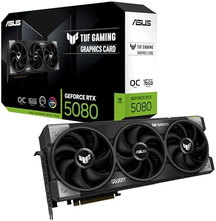 ASUS ROG Astral GeForce RTX™ 5080 OC Edition Gaming Graphics Card (PCIe® 5.0, 16GB GDDR7, HDMI®/DP 2.1, 3.8-Slot, 4-Fan Design, Axial-tech Fans, Patented Vapor Chamber, Phase-Change GPU Thermal pad