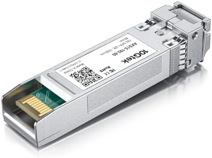 10Gtek 10GBase-LR SFP+ Transceiver, 10G 1310nm SMF SingleMode Fiber Optic Module, 10km, for Cisco SFP-10G-LR, Meraki MA-SFP-10GB-LR, Ubiquiti UniFi UF-SM-10G, Fortinet, Mikrotik, Netgear, Pack of 2|B08BP4M8LV