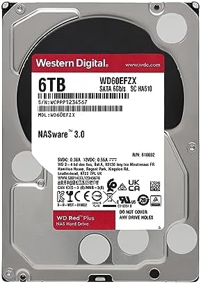 Western Digital 4TB WD Red Plus NAS Internal Hard Drive HDD - 5400 RPM, SATA 6 Gb/s, CMR, 128 MB Cache, 3.5" -WD40EFZX|B08VH8C3WZ
