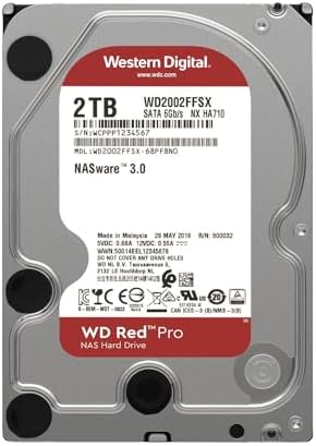 Western Digital 16TB WD Red Pro NAS Internal Hard Drive HDD - 7200 RPM, SATA 6 Gb/s, CMR, 512 MB Cache, 3.5" - WD161KFGX|B08K3VVKSW