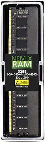 NEMIX RAM 64GB (2X32GB) DDR4 3200MHZ PC4-25600 2Rx8 1.2V CL22 288-PIN ECC Unbuffered UDIMM KIT|B084D9ZHR5