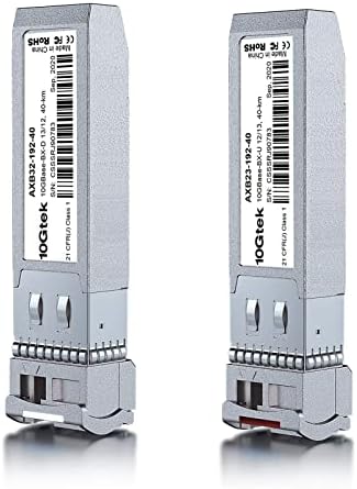 10Gtek 10GBase-SR SFP+ LC Transceiver, 10G 850nm Multimode SFP Module, up to 300 Meters, for Cisco SFP-10G-SR, Meraki MA-SFP-10GB-SR, Ubiquiti UniFi UF-MM-10G, Fortinet, Mikrotik and More, Pack of 10|B00ZCDDOPS