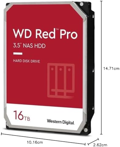 Western Digital 24TB WD Red Pro NAS Internal Hard Drive HDD - 7200 RPM, SATA 6 Gb/s, CMR, 512 MB Cache, 3.5" -WD241KFGX|B0DZY2TN8T
