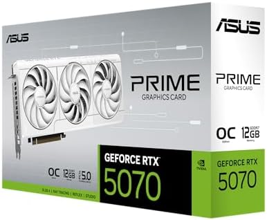 ASUS The SFF-Ready Prime GeForce RTX™ 5070 12GB GDDR7 Graphics Card (PCIe® 5.0, 12GB GDDR7, HDMI®/DP 2.1, 2.5-Slot, Axial-tech Fans, Dual BIOS