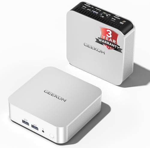 GEEKOM A9 Max AI Mini PC, with AMD Ryzen AI 9 HX 370 (80 Tops), Copilot+ PC, Radeon 890M, 32GB DDR5 (Not LPDDR), 2TB SSD, Win 11 Pro, WiFi 7, BT 5.4, USB4, HDMI 2.1, Dual 2.5GbE, 8K, 3-Year Warranty|B0FJ213R6G