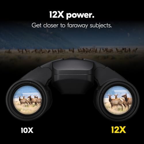 Nikon STABILIZED 12x25 Binoculars - Optical Image Stabilization, Blur-Free View, Waterproof Design, 12x Magnification for Hunting, Birdwatching & Outdoor Activities