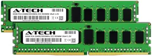 A-Tech 64GB Kit (2x32GB DDR4 3200MHz PC4-25600 ECC RDIMM 2Rx4 Dual Rank 1.2V ECC Registered DIMM 288-Pin Server & Workstation RAM Memory Upgrade Modules (A-Tech Enterprise Series