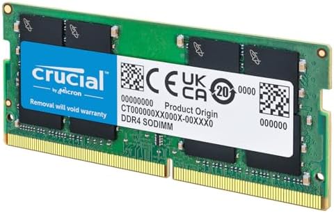 Crucial 16GB DDR4 RAM, 3200MHz CL22 (or 2933MHz or 2666MHz) Laptop Memory, SODIMM 260-Pin, Compatible with 13th Gen Intel Core and AMD Ryzen 7000 - CT16G4SFRA32A|B08C511GQH