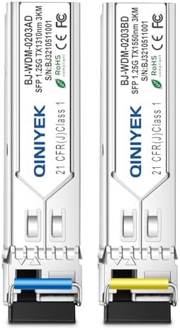 A Pair 10G BIDI SFP+ Single Mode Fiber Module, 10Gb SFP+ LC LR 1270nm 1330nm, Bidi Gbic for Cisco SFP-10G-BXD-I (1330nm-TX/1270nm-RX) / SFP-10G-BXU-I (1270nm-TX/1330nm-RX),10~20KM, with DOM|B0CYC6P6KF