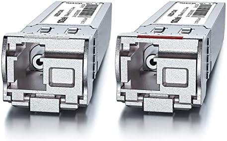 10Gtek 10GBase-LR SFP+ Transceiver, 10G 1310nm SMF SingleMode Fiber Optic Module, 10km, for Cisco SFP-10G-LR, Meraki MA-SFP-10GB-LR, Ubiquiti UniFi UF-SM-10G, Fortinet, Mikrotik, Netgear, Pack of 2|B08BP4M8LV