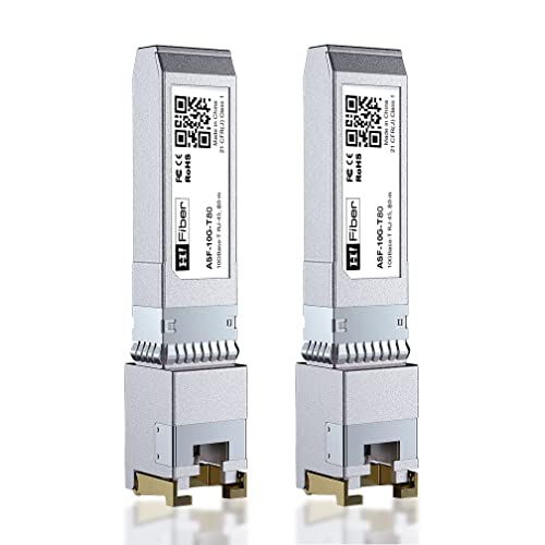 H!Fiber 10G Multimode SFP+ LC Module, 10GBase-SR Fiber Transceiver for Cisco SFP-10G-SR, Meraki MA-SFP-10GB-SR, Ubiquiti UniFi UF-MM-10G, Mikrotik, Netgear and More (MMF,850nm,300m,DDM) 2 Pack|B07JGV5G2M