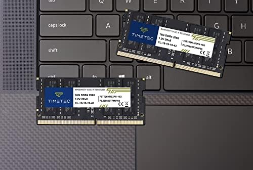 Timetec Elite DDR4 32GB Kit (2 x 16GB 2666MHz (DDR4-2666 PC4-21300 CL19 Non-ECC Unbuffered 1.2V 2Rx8 Dual Rank 260 Pin SODIMM Laptop Notebook PC Computer Memory RAM Upgrade
