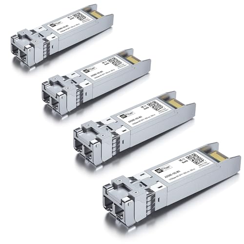 H!Fiber 10G Multimode SFP+ LC Module, 10GBase-SR Fiber Transceiver for Cisco SFP-10G-SR, Meraki MA-SFP-10GB-SR, Ubiquiti UniFi UF-MM-10G, Mikrotik, Netgear and More (MMF,850nm,300m,DDM) 2 Pack|B07JGV5G2M