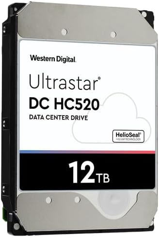 WD Ultrastar 0F29562 DC HC520 12TB HDD SAS-12Gbps 3.5-Inch Internal Hard Drive HUH721212AL4204