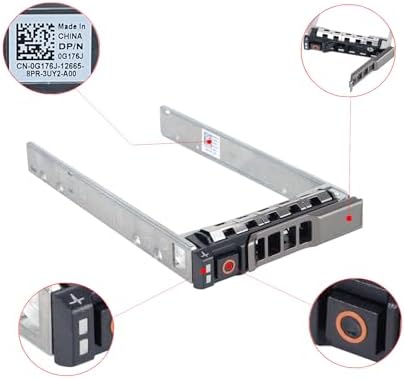 Hard Drive Tray Caddy 2.5 SSD Bracket G176J Hard Drive Bracket Compatible with Dell PowerEdge R410 R610 R710 R620 R720 T320 T420 R630 R730 T440 T640, 2 Pack|B0D2KVZ9XK