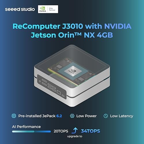 ReComputer J3010-Edge AI Device, NVIDIA Jetson Orin Nano 4GB, 4xUSB 3.2, WiFi/BT, M.2 Key E|B0D9Y1SP5C