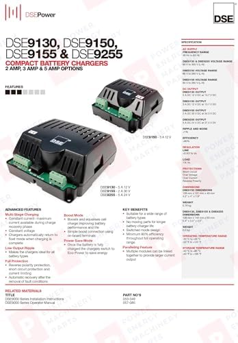 Deep Sea Controller DSE9150 Original Generator Spare Parts DSE 9150 3 Amp 12 Volt Compact Battery Charger|B0DSC1RQCH