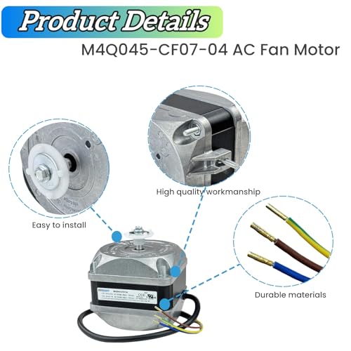 for ebm-papst M4Q045-CF07-04 Freezer Condenser Fan Motor, 115V AC Fan Motor Compatible with Qideyipe,0.80/0.74A 50Hz/60Hz 1550RPM, Refrigerator Cover Pole Motor M4Q045-CF07-04|B0DSQ2771F