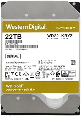 Western Digital 16TB WD Gold Enterprise Class Internal Hard Drive - 7200 RPM Class, SATA 6 Gb/s, 512 MB Cache, 3.5" - WD161KRYZ|B089S33PR3