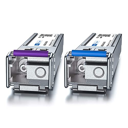H!Fiber 1.25G Single Mode SFP LC Module, 1000Base-LX/LH Fiber Transceiver for Cisco GLC-LH-SMD, Meraki, Ubiquit UniFi, TP-Link, Fortinet, Intel, Netgear, Mikrotik and More (SMF,1310nm,20km,DDM) 2 Pack|B07B4B33N6