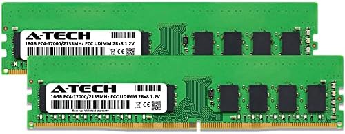 A-Tech Server 32GB Kit (2x16GB DDR4 2133MHz PC4-17000 ECC UDIMM 2Rx8 Dual Rank 1.2V ECC Unbuffered DIMM 288-Pin Server & Workstation RAM Memory Upgrade Modules (A-Tech Enterprise Series