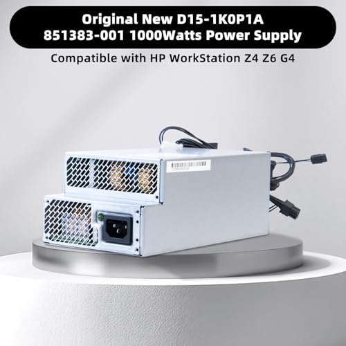 LXun Upgraded D15-1K0P1A 851383-001 1000W Power Supply Replacement for Original New D1K0E001H 1000w Power Supply Compatible with HP G4 Z4 Z6 Work Station Power Supply Main 18pin Connector