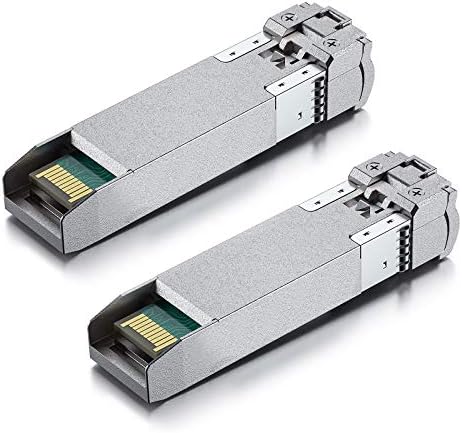 10Gtek 10GBase-LR SFP+ Transceiver, 10G 1310nm SMF SingleMode Fiber Optic Module, 10km, for Cisco SFP-10G-LR, Meraki MA-SFP-10GB-LR, Ubiquiti UniFi UF-SM-10G, Fortinet, Mikrotik, Netgear, Pack of 2|B08BP4M8LV