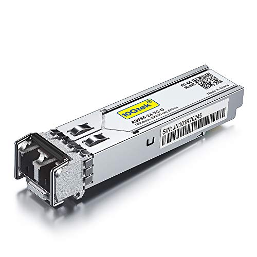 10Gtek 𝟭𝟬/𝟭𝟬𝟬/𝟭𝟬𝟬𝟬𝗕𝗮𝘀𝗲-𝗧 𝗖𝗼𝗽𝗽𝗲𝗿 𝗦𝗙𝗣, Auto-Negotiation SFP to RJ45 Mini-GBIC Transceiver or Cisco GLC-T(10/100/1000)/SFP-GE-T(10/100/1000) Pack of 2|B09NNMP934