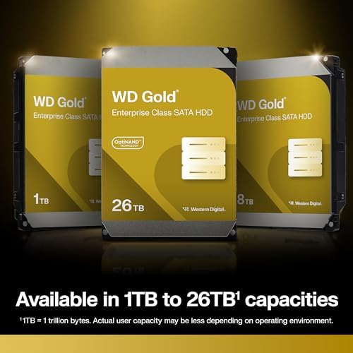 Western Digital 16TB WD Gold Enterprise Class Internal Hard Drive - 7200 RPM Class, SATA 6 Gb/s, 512 MB Cache, 3.5" - WD161KRYZ|B089S33PR3