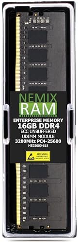 NEMIX RAM 16GB (1X16GB DDR4 3200MHZ PC4-25600 1Rx8 1.2V CL22 288-PIN ECC Unbuffered UDIMM PC Memory Compatible with Dell SNPR1WG8C/16G AB663418