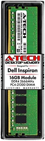 A-Tech 16GB RAM for Dell Inspiron 3470, 3471, 3670, 3671, 5680 | DDR4 2666MHz DIMM PC4-21300 288-Pin Non-ECC UDIMM Desktop Memory Upgrade Module