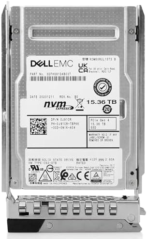 Dell 15.36TB PCIe Gen 4.0 x4 8GB/s U.3 NVMe 3D TLC 2.5in Enterprise PowerEdge Read-Intensive SSD for: R440 R750 R860 R450 T560 T40 R250 R740 R640 T550 R540 R840 R650XS R550 R940 R650 R660 T36Y2 G16