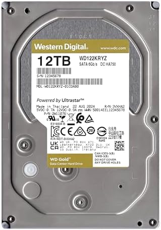Western Digital 16TB WD Gold Enterprise Class Internal Hard Drive - 7200 RPM Class, SATA 6 Gb/s, 512 MB Cache, 3.5" - WD161KRYZ|B089S33PR3