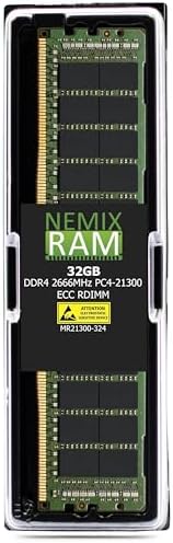 NEMIX RAM 32GB (1X32GB) DDR4 2666MHZ PC4-21300 2Rx4 1.2V CL19 288-PIN ECC RDIMM Registered Server Memory Compatible with Dell PowerEdge XR2 Rack Server|B0BWGMHZRM