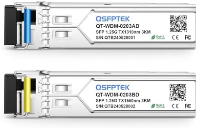 1 Pair 10G SFP+ Bidi Transceivers, 10gbe SFP LC Single-Mode Module, Bi-Directional Mini gbic for Cisco SFP-10G-BXD-I (1330nm-TX/1270nm-RX) / SFP-10G-BXU-I (1270nm-TX/1330nm-RX),10KM, with DDM|B07QLKDZJH