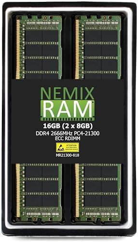 NEMIX RAM 128GB (8X16GB DDR4 2666MHZ PC4-21300 2Rx8 1.2V CL19 288-PIN ECC RDIMM Registered Server Memory KIT Compatible with Dell PowerEdge XR2 Rack Server