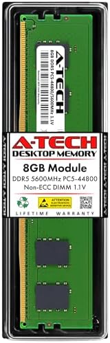 A-Tech 16GB DDR5 4800MHz PC5-38400 CL40 UDIMM 1.1V Non-ECC Unbuffered DIMM 288-Pin Desktop PC/Computer RAM Memory Upgrade Module