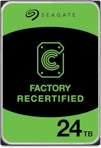 Seagate Exos X24 24TB Enterprise Hard Drive HDD SATA 6Gb/s 512MB Cache 7200 RPM 512e CMR Helium Sealed 3.5in Hard Drive ST24000NM000H (Renewed)|B0DNNKNKS4
