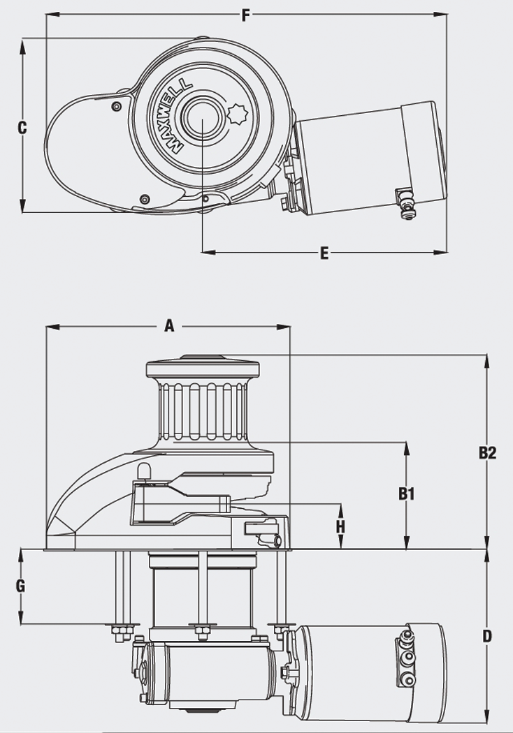 Maxwell RC12/10 12V Windlass - f/3/8" Chain & 3/4" Rope