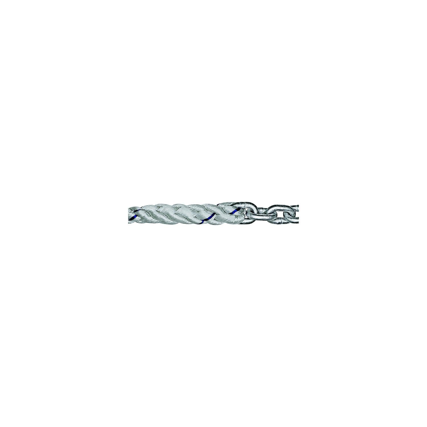 Titan Chain CAR3S58300H5115 Three Strand Anchor Rode, 5/8" x 300' Line, 5/16" x 15' Chain