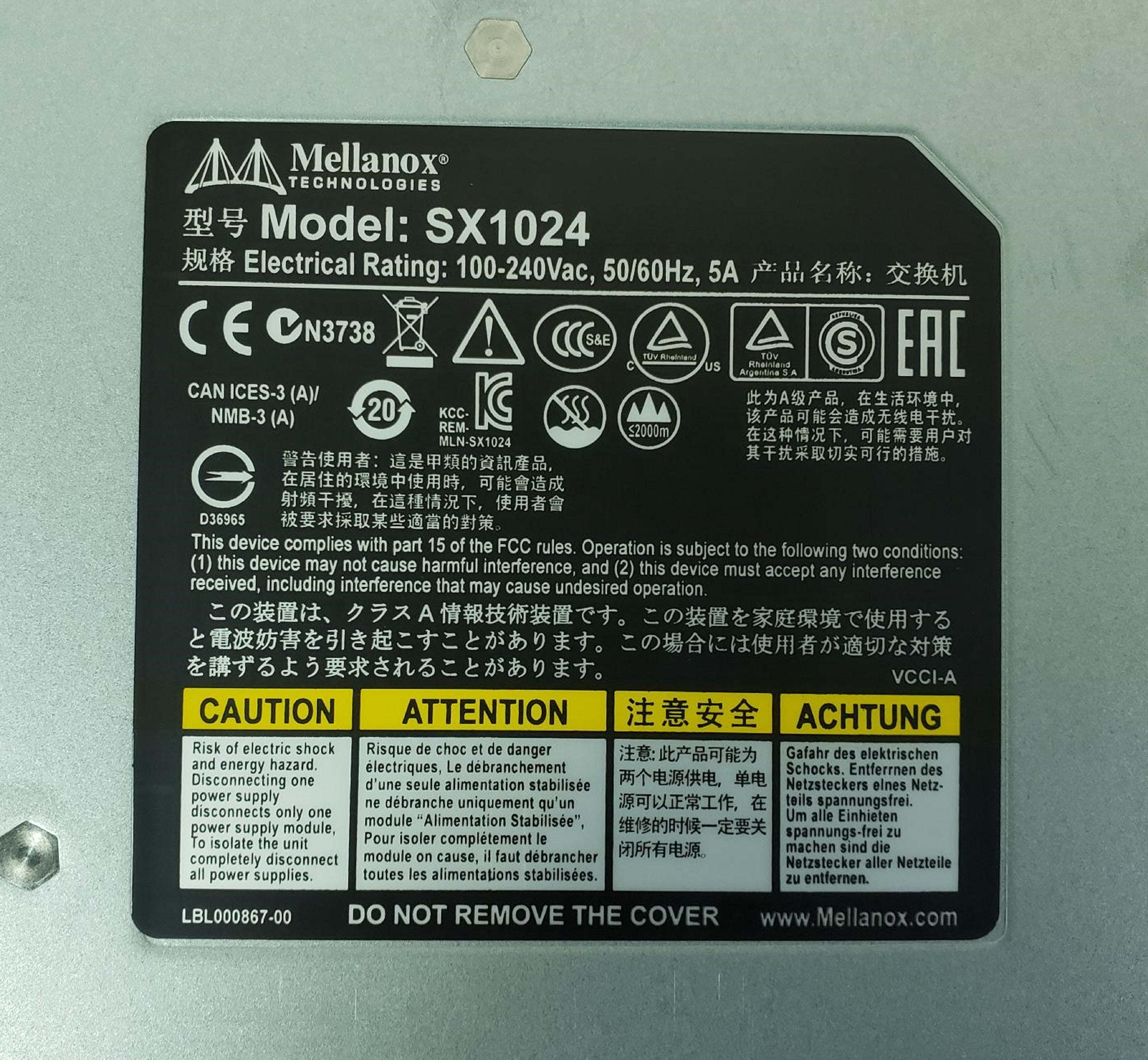 Mellanox MSX1024B-2BRS 48 Port 10G SFP+ 12x 40GB QSFP Open Ethernet Switch