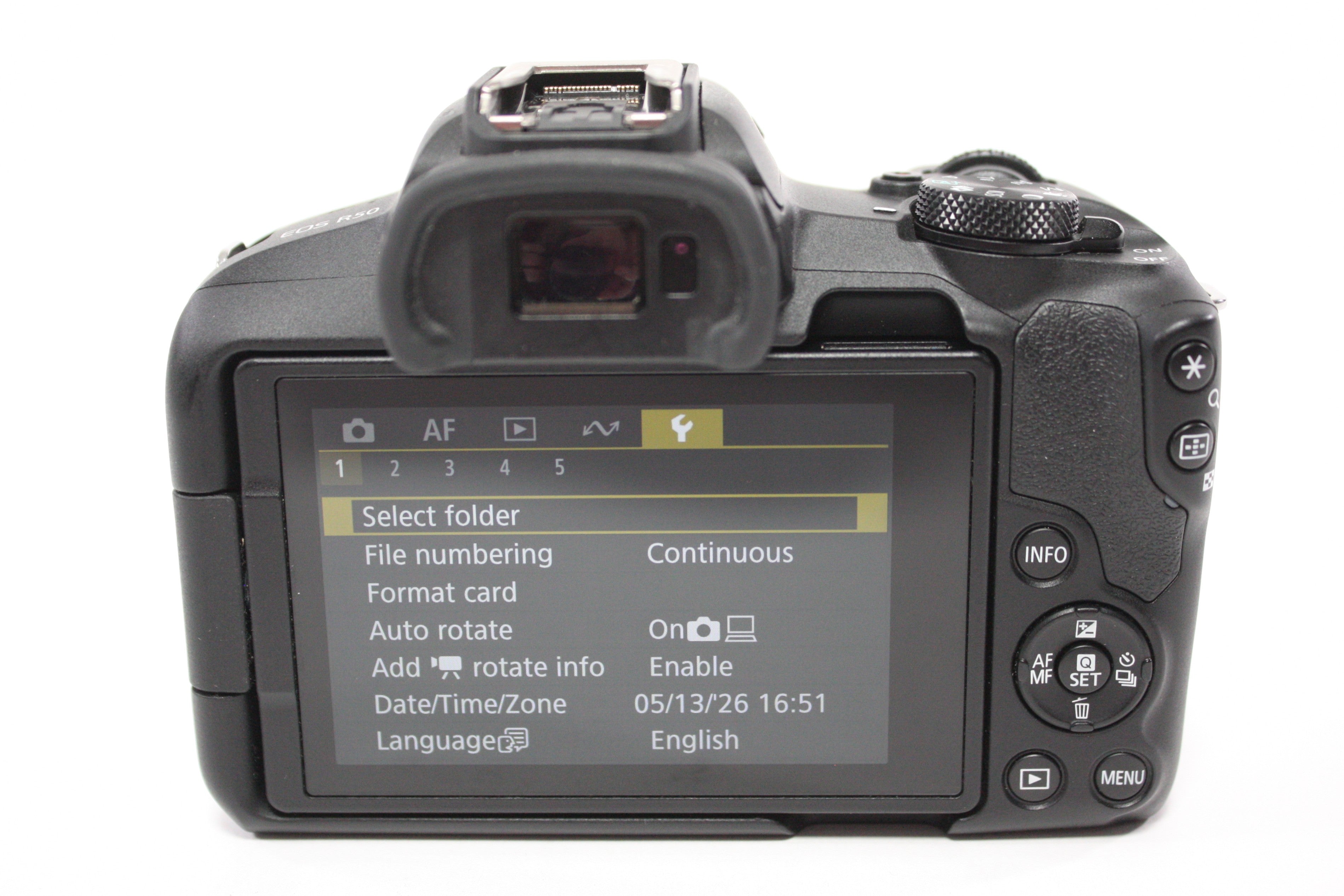 Canon EOS R50 Digital Mirrorless Camera with 18-45mm f/4.5-6.3 IS STM Lens with Shutter Count 1000 or Less