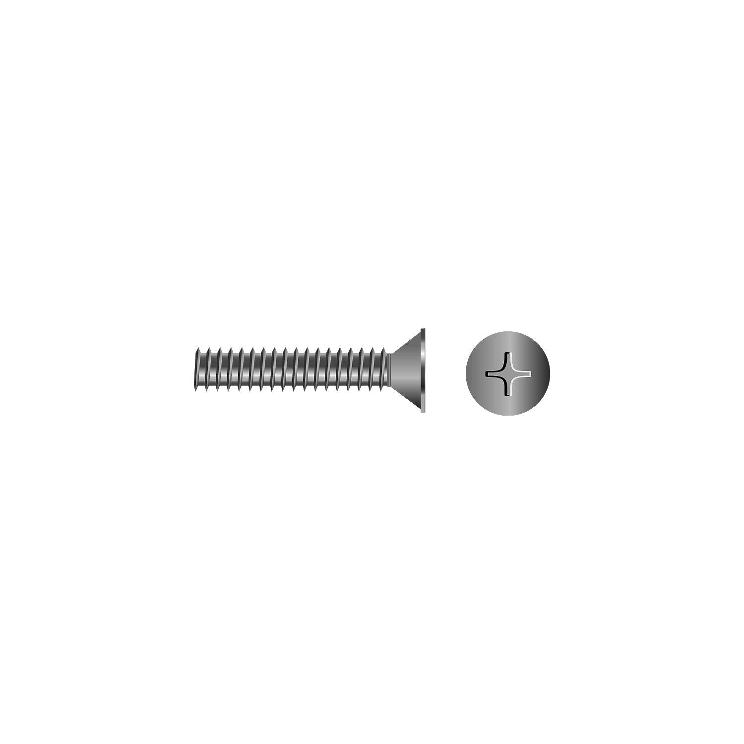 Seachoice SC0769 Phillips Machine Screw Flat Head, 10-24 x 1-1/4"