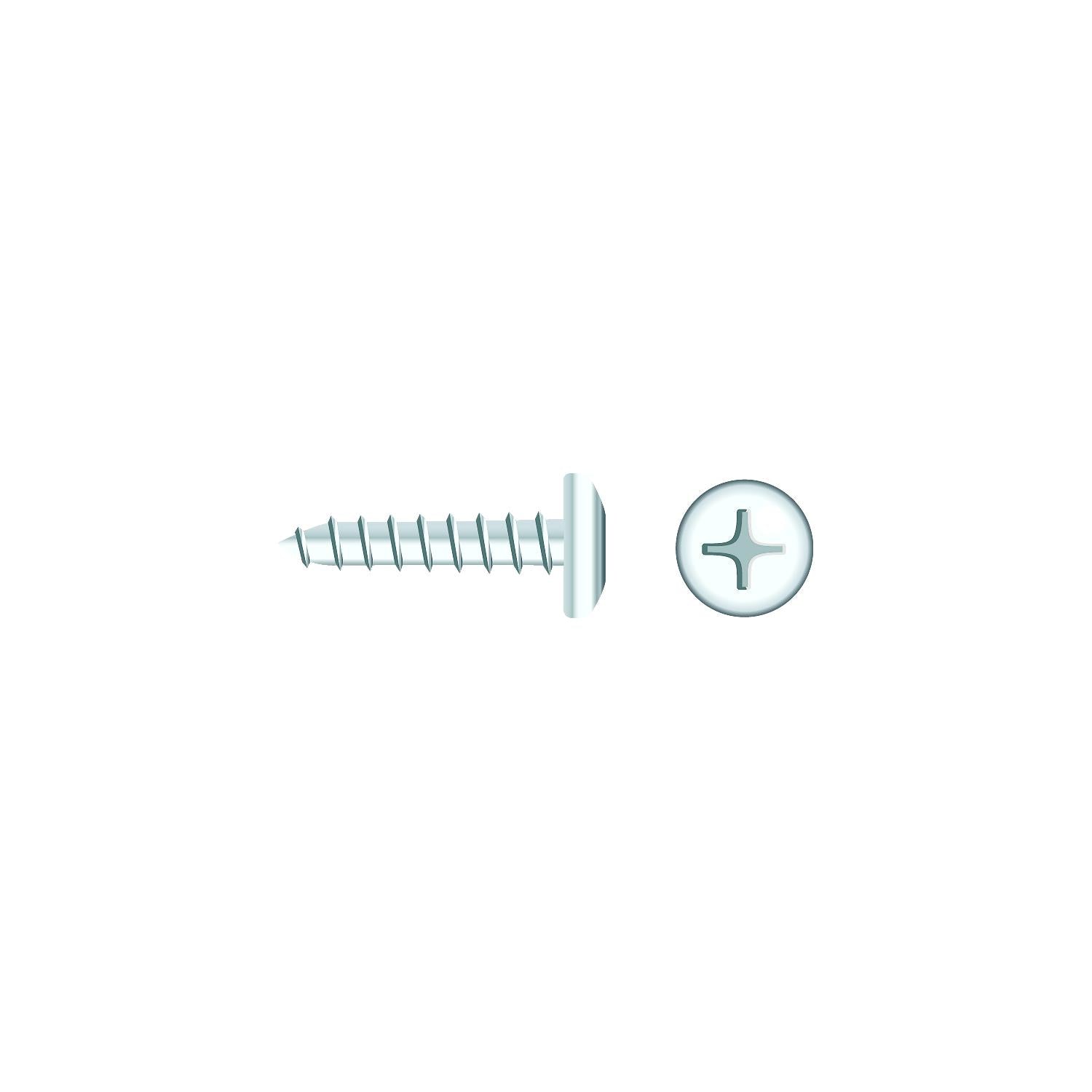 Seachoice SC541CH 01764 Chrome Plated SS Phillips Tapping Screw Pan Head, #8 x 1"