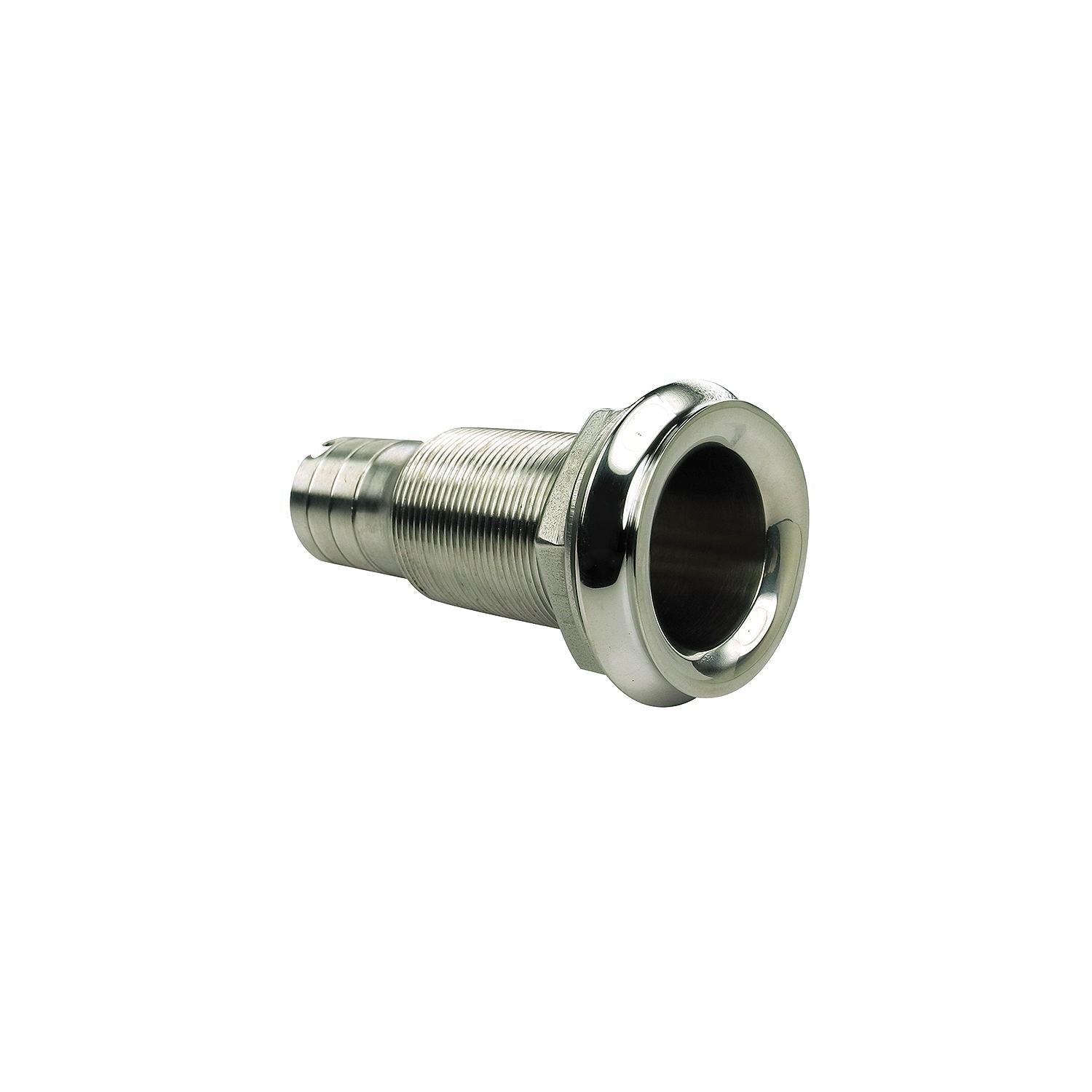 Seachoice 50-18611 Thru Hull Fitting, Mega-Flow Dripless, 316 Stainless Steel, Fits 1" Hose, 1-1/2" Max Hull