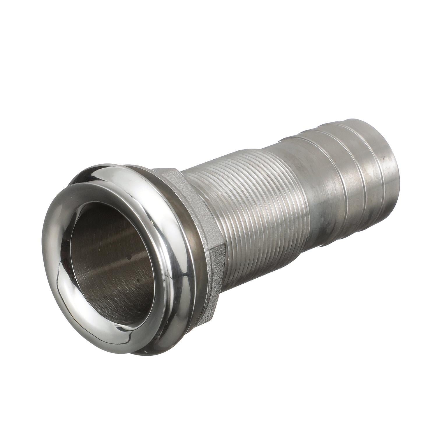 Seachoice 50-18621 Mega-Flow Dripless Thru Hull Fitting, 316 SS, Fits 1-1/8" Hose, 1-1/2" Max Hull